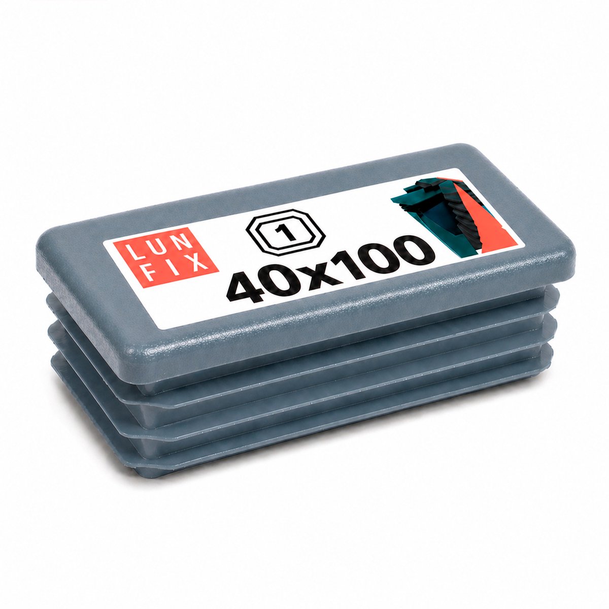 LUN FIX - Kunststof lamellenstoppen - 40x100 mm - 1 stuk - antraciet - buisstoppen