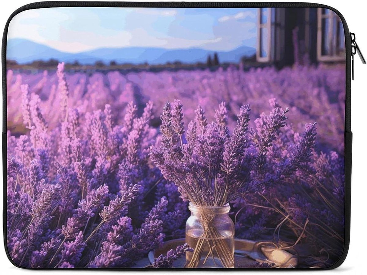 Laptop Sleeve - Laptoptas Draagtas - Laptop Beschermen - Waterdicht Neopreen - 17 inch - Lavendel