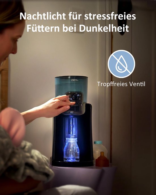 SnelShoppen - Flessenmaker voor baby's, Flessenwarmer, Instant Warmte, Waterdispenser voor Formuleflessen, 4 Temperatuurinstellingen, 72 Uur Smart The van Snelshoppen — afbeelding 3