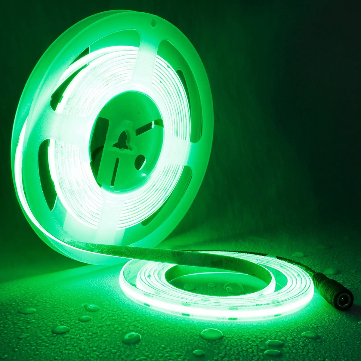 SnelShoppen - 12V Waterdichte COB LED Strip 5M Groen met 480 LEDs/M, Dimbaar en Snijbaar, Ideaal voor Buiten/Binnen, Decoratieve Verlichting voor Woon