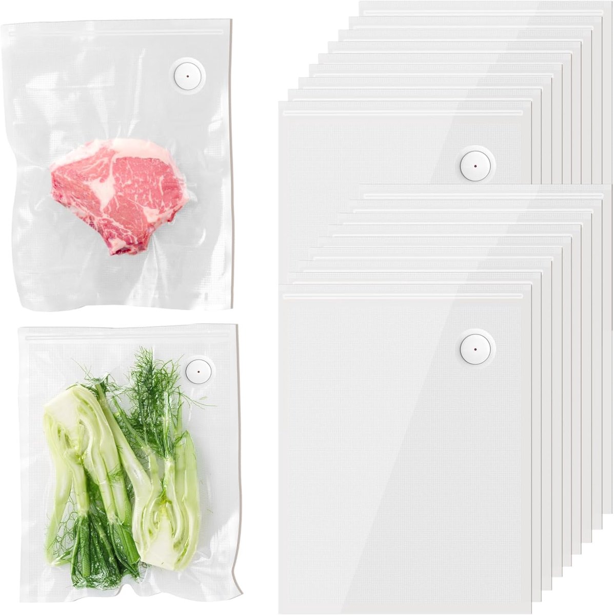SnelShoppen - Vacuum Bags 20 Stuks 26x35cm - BPA Vrij - Herbruikbare en Sealbare Voedselopslagzakken voor Sous Vide en Vriezer