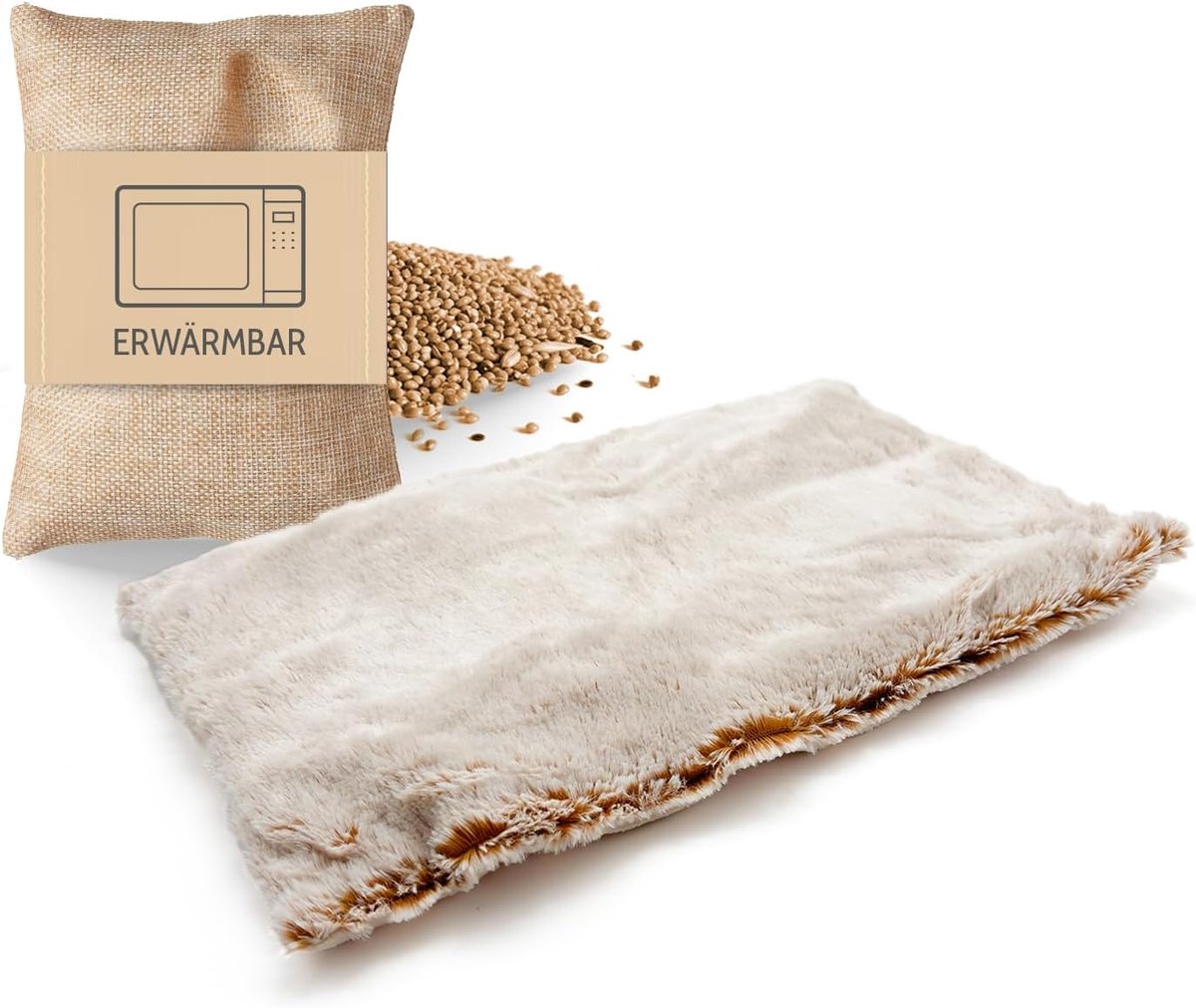 Warmtekussen knuffel - crème met verwisselbare geurzakjes - tot 1,5 uur warmte - perfect voor baby’s en kinderen - SnelShoppen