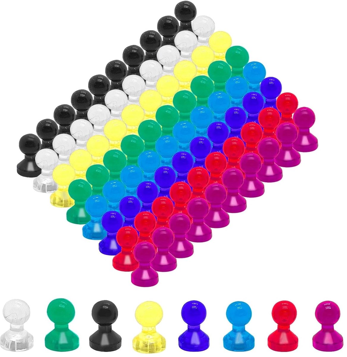 Magneten voor whiteboard 80 stuks - 11 x 17 mm kleine koelkastmagneten - multifunctioneel - ShopVlot