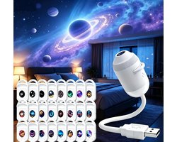 5D Holografische Nachtlichtprojector, Plug-and-Play, 360° verstelbaar, sterrenhemel planetarium, cadeau voor kinderen [Energieklasse A+]