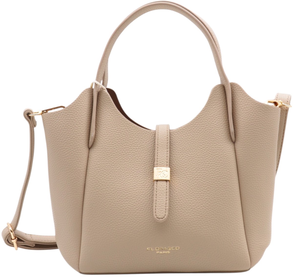 Flora & Co - dames handtas - lange draagriem - fashion - beige