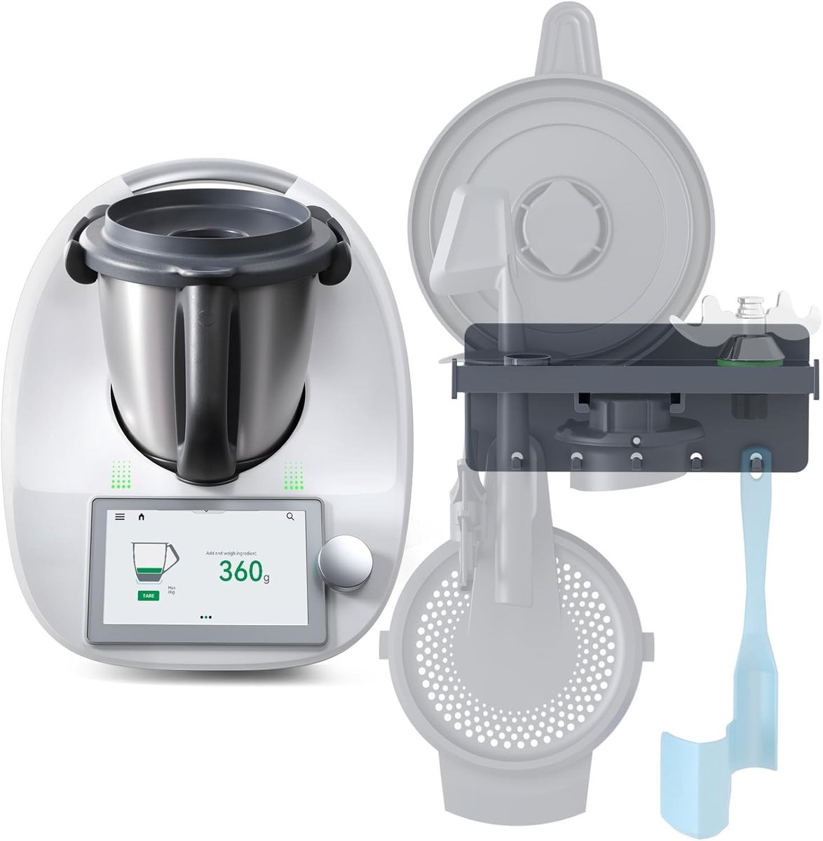 Muurbeugel voor Thermomix TM6/TM5/TM31 – multifunctionele houder voor mengmes, spatel, roe