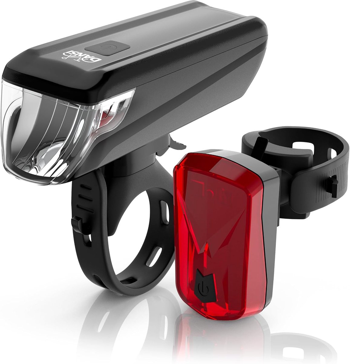 SnelShoppen - DANSI LED Fietslamp Set StVZO Gecontroleerd | 30/15 Lux voor Voor- en Achterverlichting | Automatische Lichtinstelling | Toolless Bevest