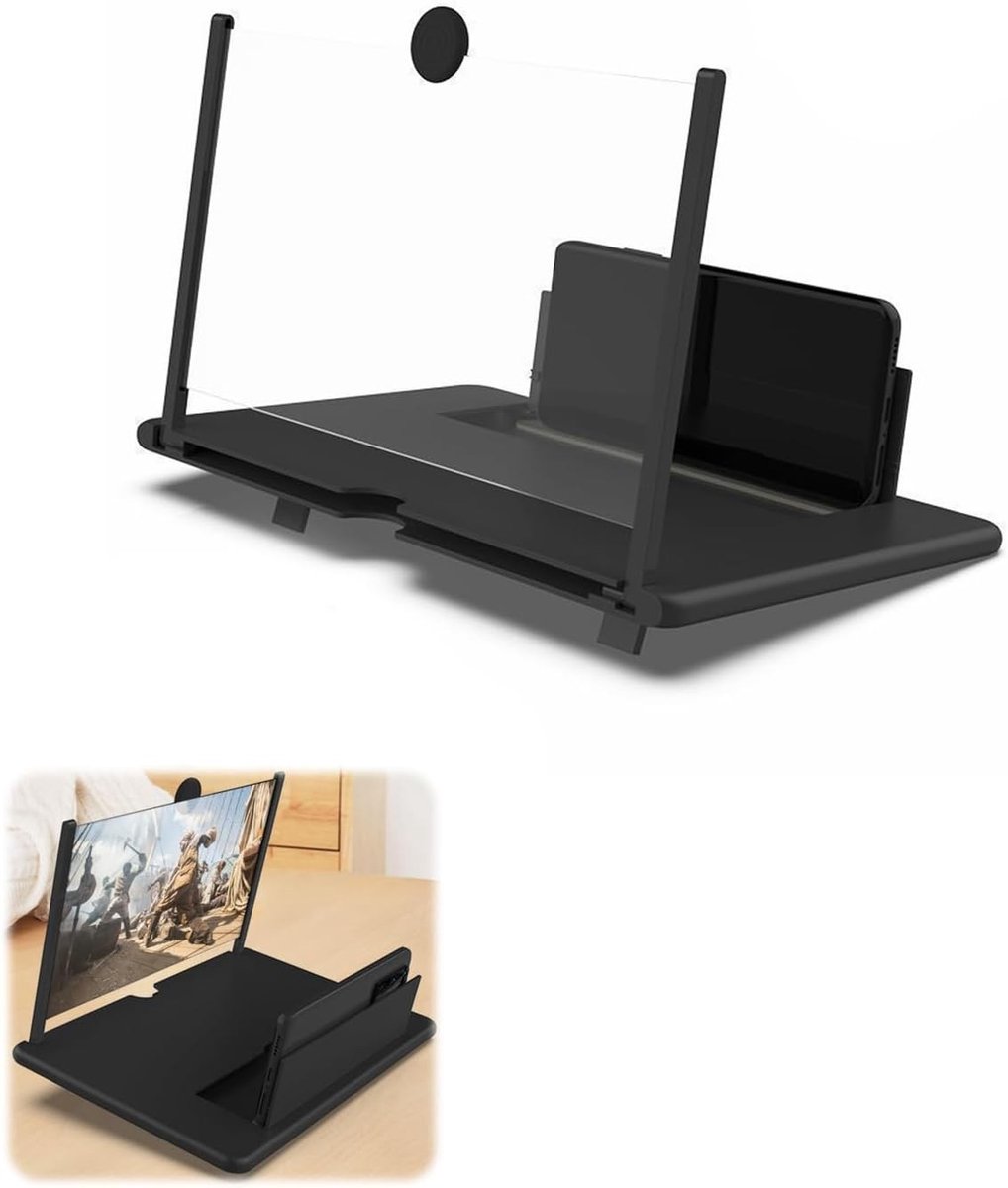 Vergrotingsscherm voor Mobiele Telefoon 12 Inch Opvouwbaar – HD Schermvergrootglas voor Smartphones, Oogbescherming en Bioscoopervaring voor Films en Series