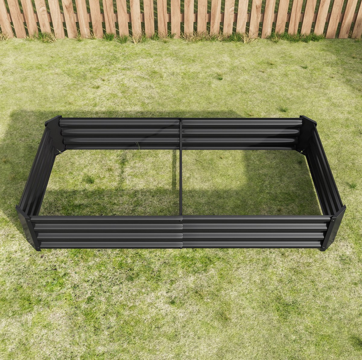 Moestuinbak Verhoogd Zonder Bodem 180 X 90 X 30 Cm Verzinkt Staal Metaal Zwart Voor Groenten Kruiden En Bloemen In Tuin En Terras
