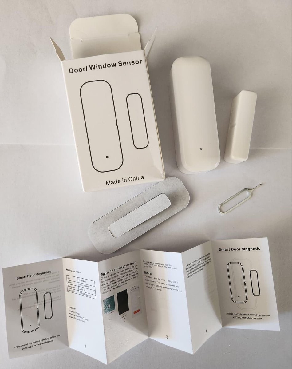 Deuropeningssensor - Magnetische sensor Raamsensor - Thuisbewaking - Zigbee technologie - 7 cm x 2.1 cm - Wit