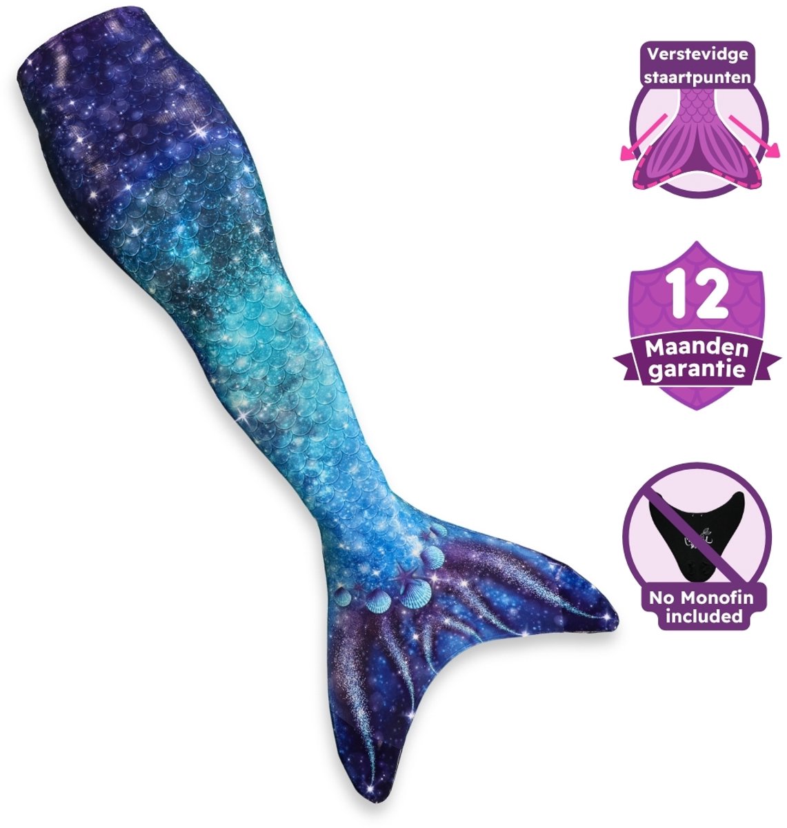 Mermaid Sisters zeemeerminstaart voor meisjes - Blauw - Maat 42-44 - Zeemeermin zwemkleding