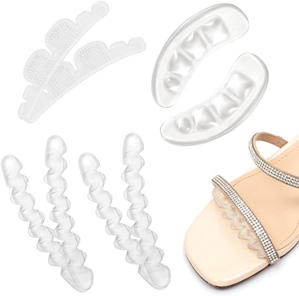 Voorvoetkussenstickers - Antislip Gel - Zelfklevend - Transparant - Hielkussens - Perfect voor hoge hakken en sandals