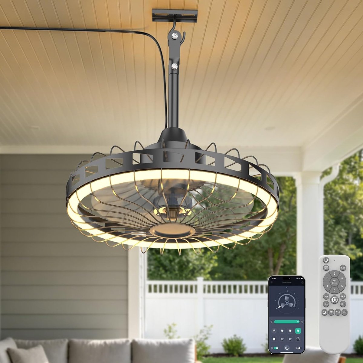 SnelShoppen - DoXtreme Torenventilator 88 cm zonder Vleugels met Afstandsbediening, 24 Snelheden, Oscillatie 90°, Stil, Draagbare Ventilator voor Slaa