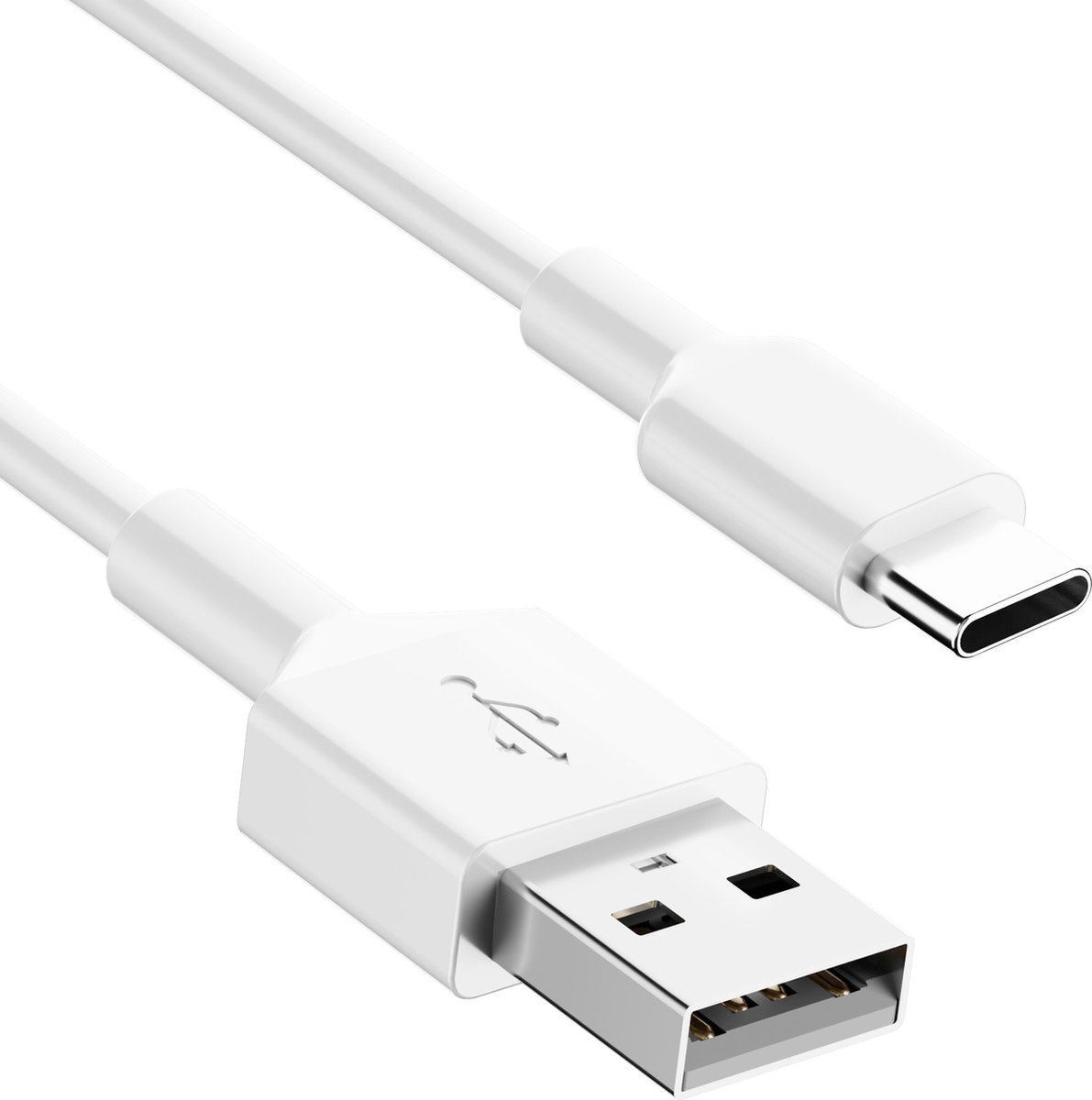 Han-Bar® USB-A - USB-C kabel - maximaal 6A - 98CM - WIT - Data - Opladen