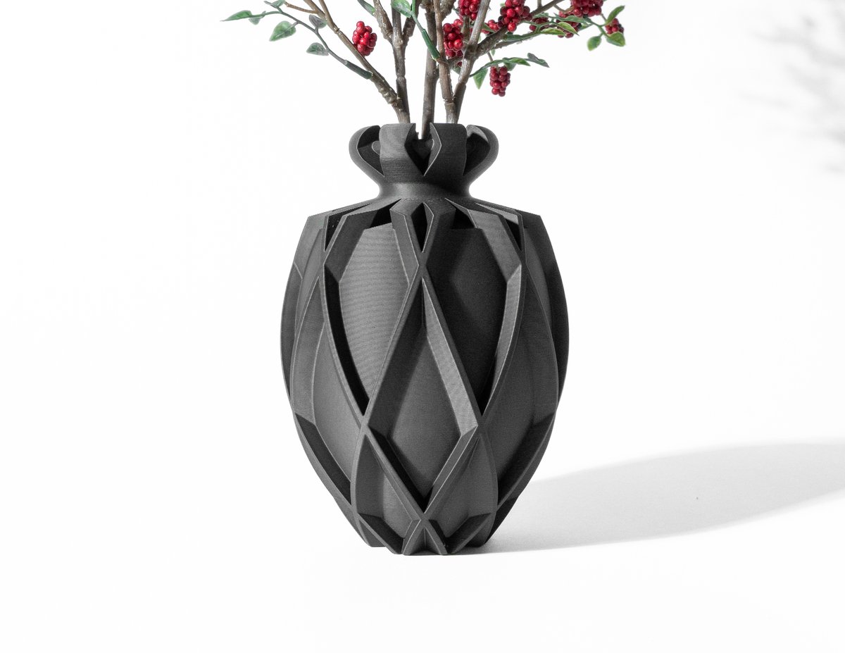 Skushy Vaas Jari - Geschikt voor Bouwbloemen - Japandi Designvaas voor Droogbloemen en Kunstbloemen - Sculpturale Decoratieve Vaas - Moderne Woondecoratie