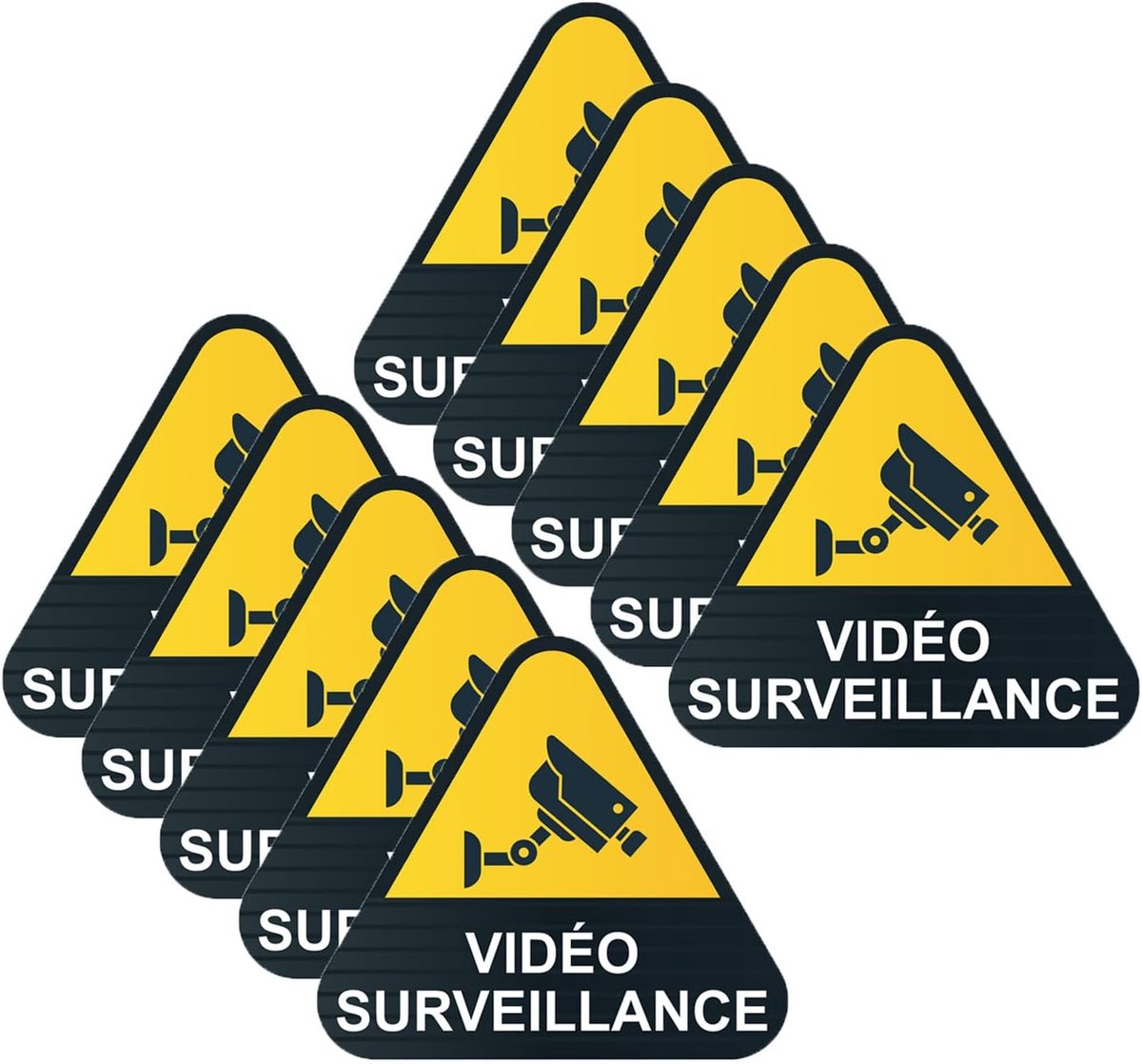 SnelShoppen - 10x Video Bewakingsstickers - Zelfklevend Vinyl 75mm x 67mm - Waterdicht en Duurzaam voor Binnen en Buiten Gebruik