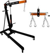 Motorhef 1 ton/lastbalancer - zwart/oranje - 204 cm - poedergecoat