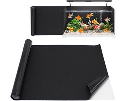 SnelShoppen - Aquarium Achtergrond Zwart 50 x 200 cm Statisch Hechting Vissen Tank Achtergrond Sticker Onderwater Wereld Behang Poster Snijdbaar PVC