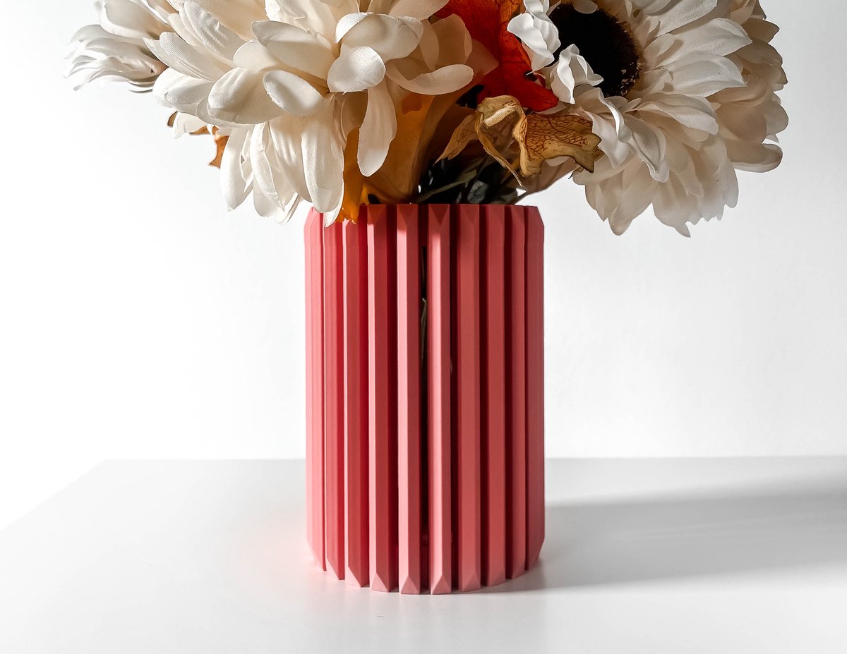 Skushy Vaas Teris - Geschikt voor Bouwbloemen - Japandi Designvaas voor Droogbloemen en Kunstbloemen - Sculpturale Decoratieve Vaas - Moderne Woondecoratie