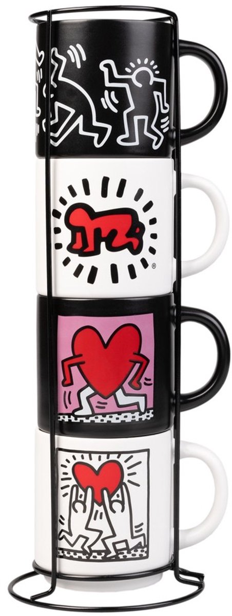 Grupo Erik Keith Haring - Set Of 4 Cups Mok/beker - Multicolours