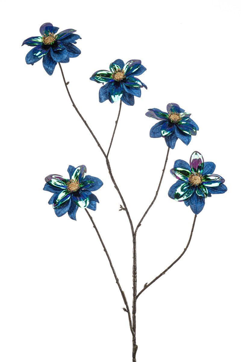 Emerald Kunstbloem Dahlia glamour 110cm blauw - Kunstplant voor binnen