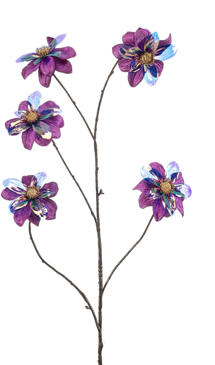 Emerald Kunstbloem Dahlia glamour 110cm paars - Kunstplant voor binnen