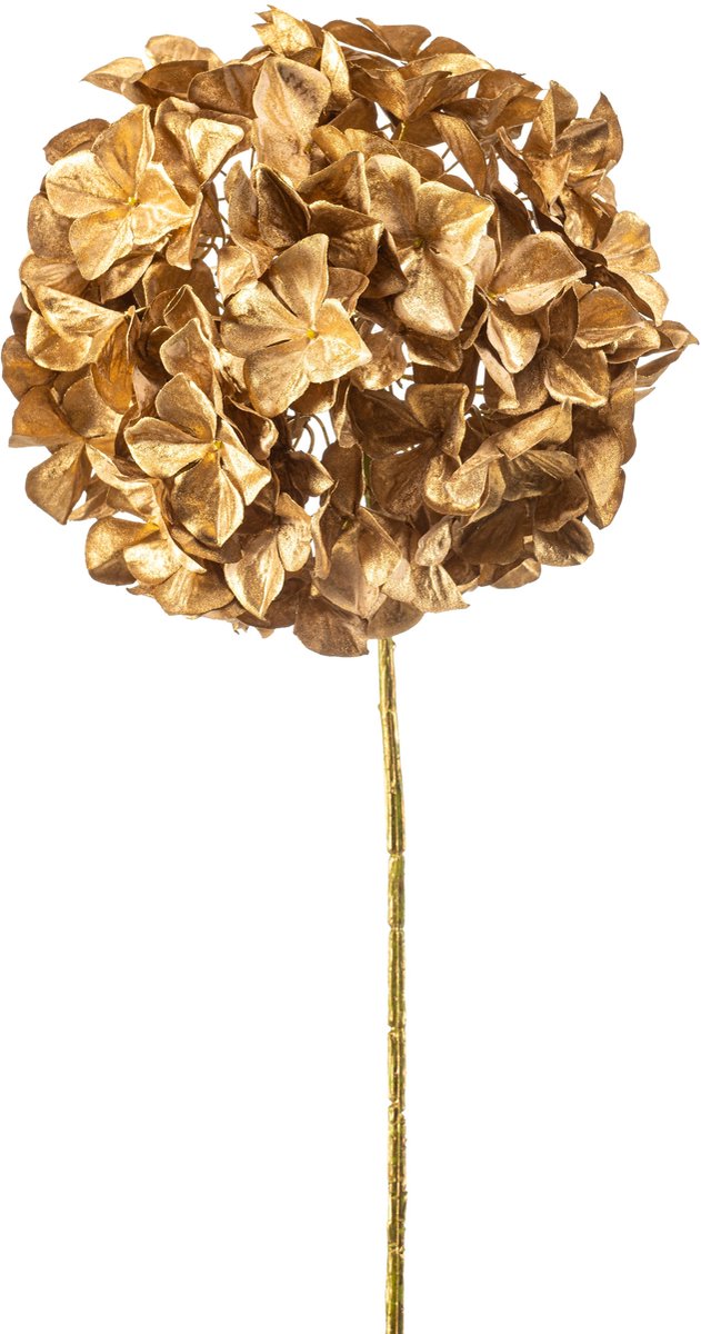 Emerald Kunstbloem Hortensia XL 90cm goud - Kunstplant voor binnen