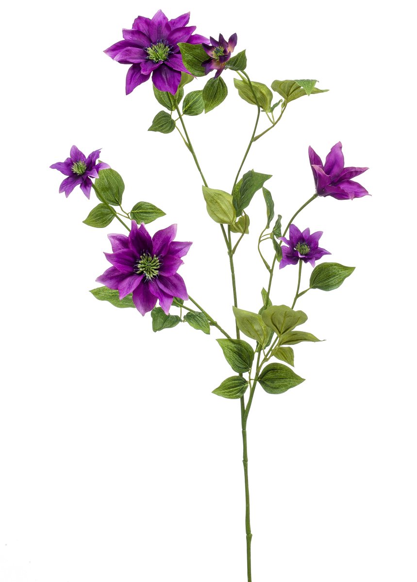 Emerald Kunstbloem Clematis 110cm paars - Kunstplant voor binnen