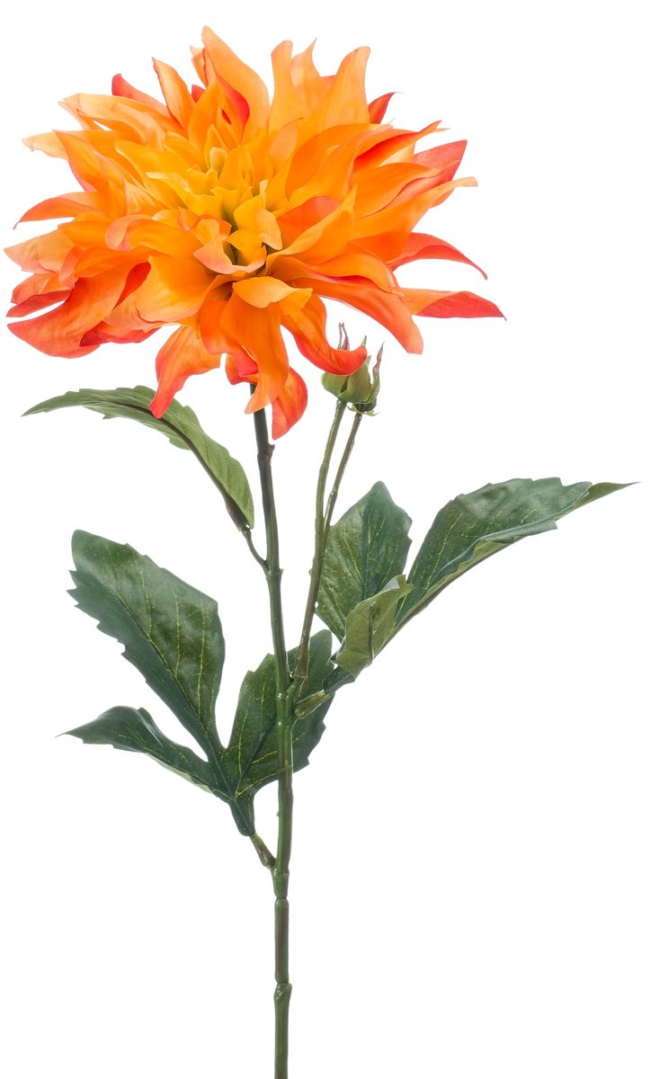 Emerald Kunstbloem Dahlia oranje 60cm - Kunstplant voor binnen