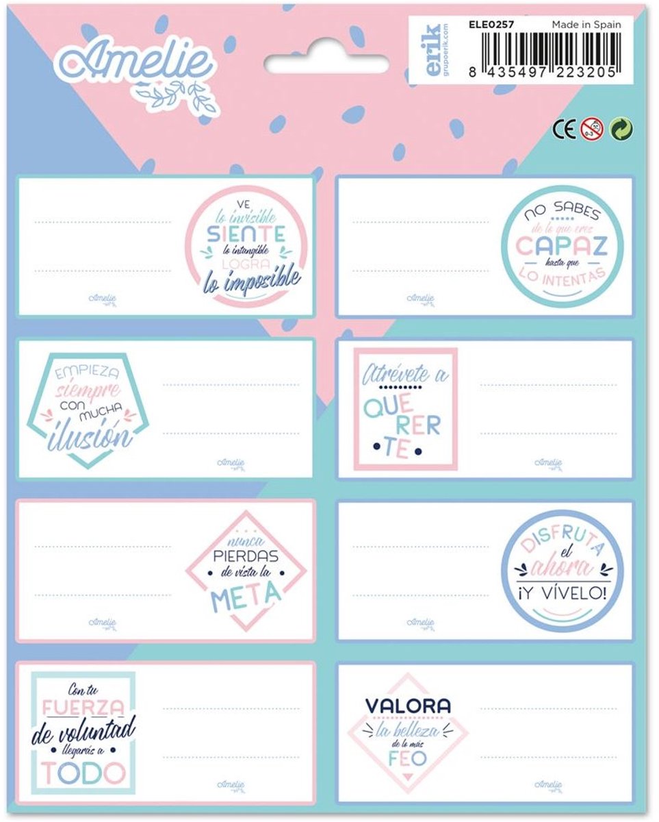 Grupo Erik - SelfAdhesive Labels Amelie Pastel Collection Zelfklevende etiketten - Multicolours