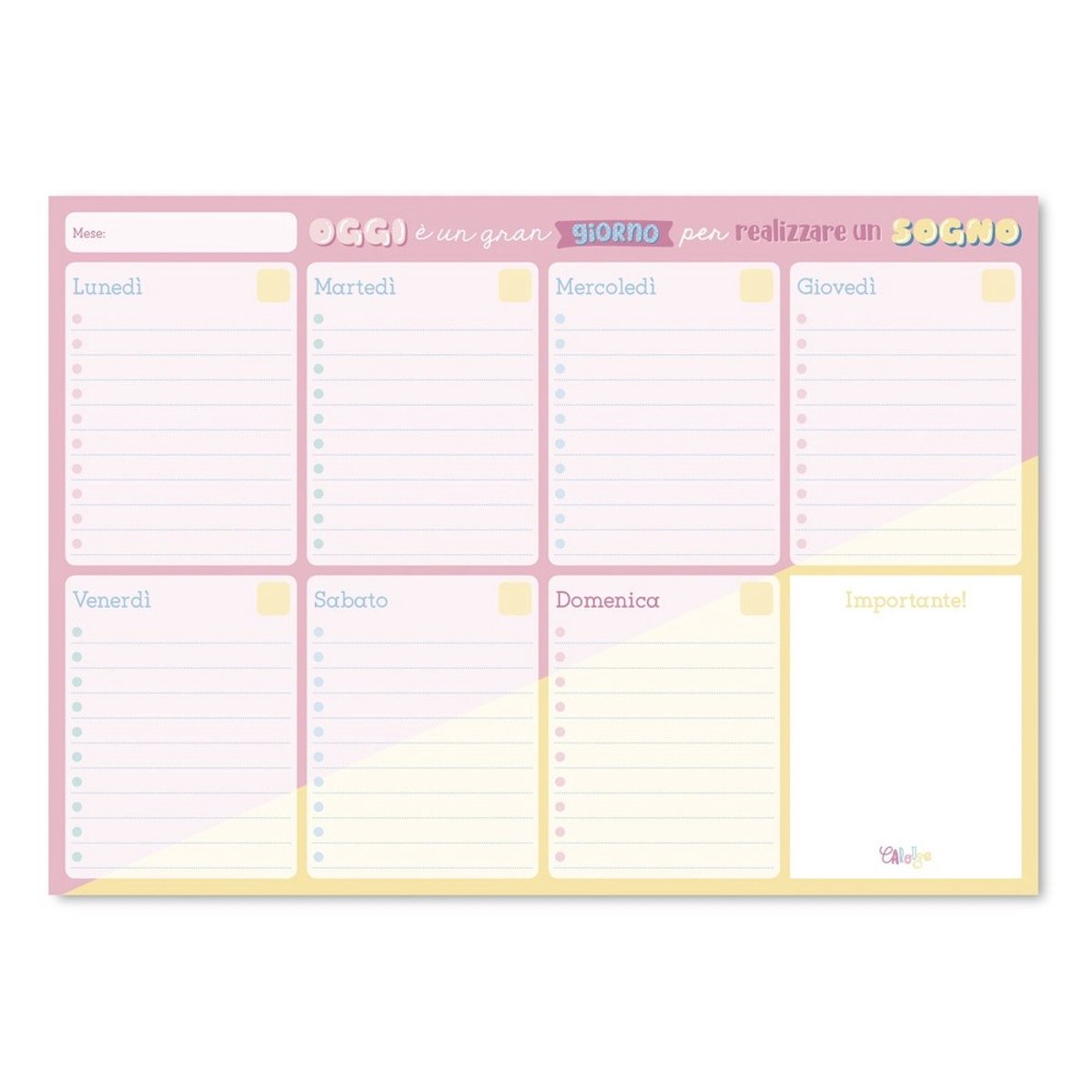 Grupo Erik - Weekly Notepad A4 Carouge Blue & Pink Ita Planner - Multicolours