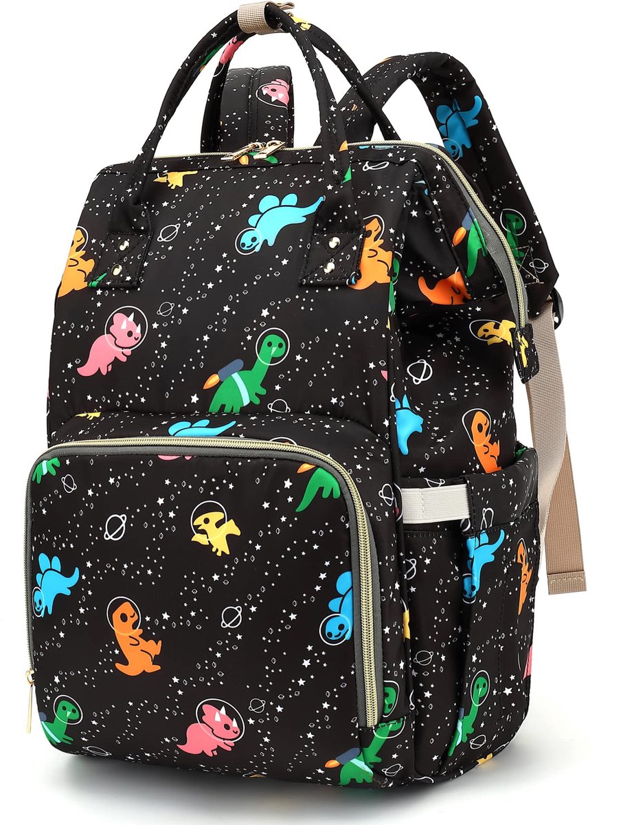SnelShoppen - Luiertas Rugzak voor Baby Meisjes en Jongens - Grote Capaciteit Waterdichte Luiertassen voor Mama - Dinosaurus Design - Perfect voor Dag