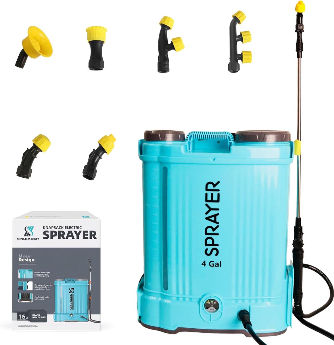 Elektrische Rugspuit 16L met Accu voor Tuin en Gazon - 5.5 Bar Druk
