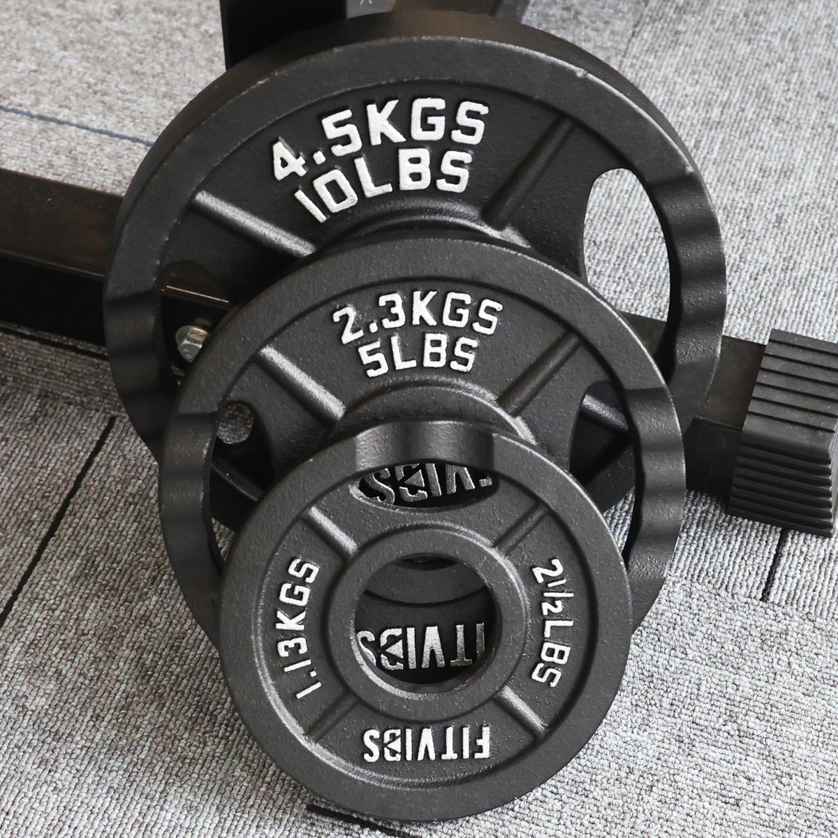 SnelShoppen - Olympische Halterschijf 35 lbs Gietijzer - 2 Inch Gewichtsschijven voor Krachttraining en Gewichtheffen - Duurzaam en Versterkt - Set va