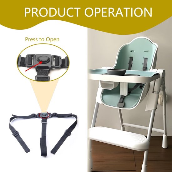 Veiligheidsgordel voor baby's - Universele riem voor kinderwagens en hoge stoelen van KEES. — afbeelding 2