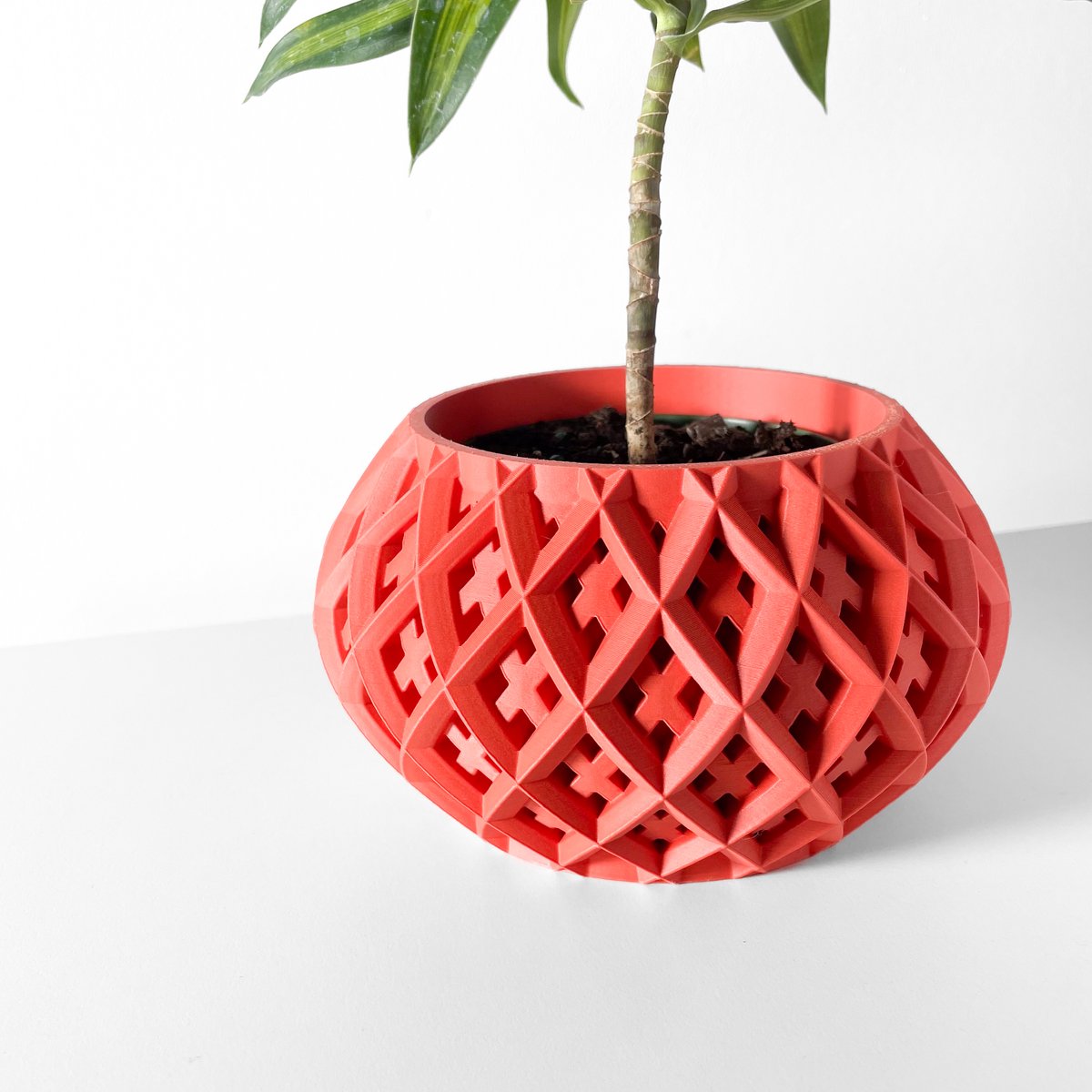 Skushy Rokio Bloempot - Moderne Designpot voor Kamerplanten - Sculpturale Plantenpot voor Woonkamer en Kantoor - Premium Woondecoratie