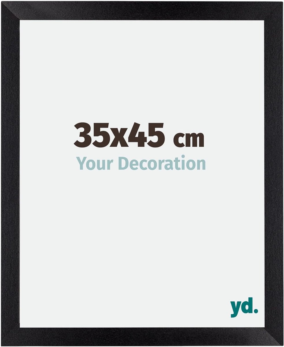Fotolijst 35x45 cm - Zwart Matt - MDF met acrylglas - Eenvoudig te hangen - SnelShoppen