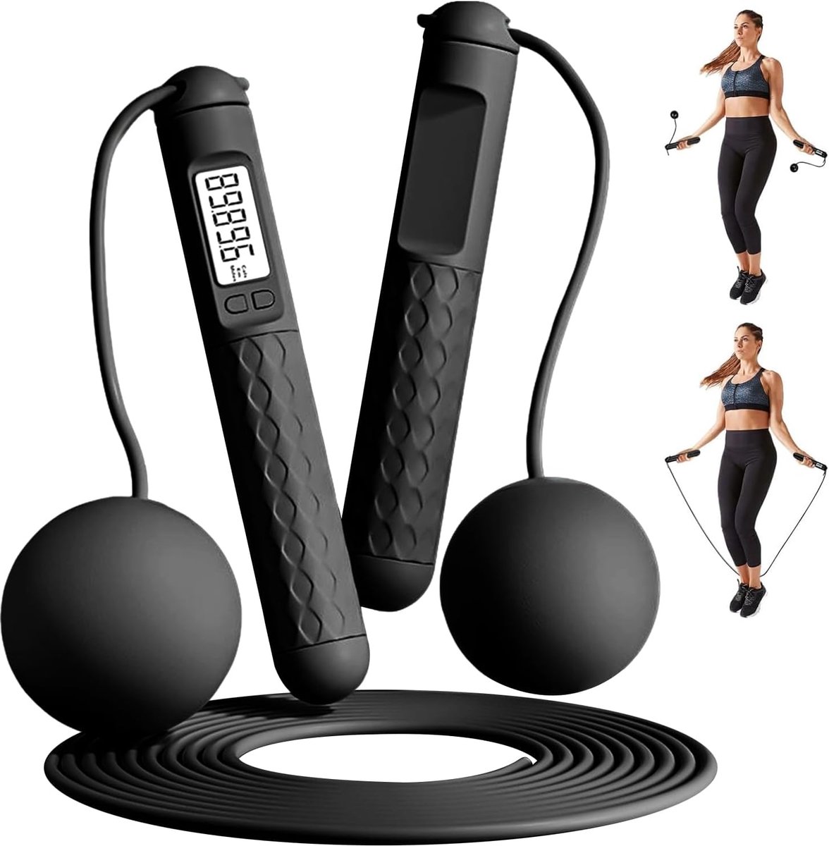 Sportspringtouw draadloos - antislip handvat - verstelbare snelheid - ideaal voor fitness - SnelShoppen