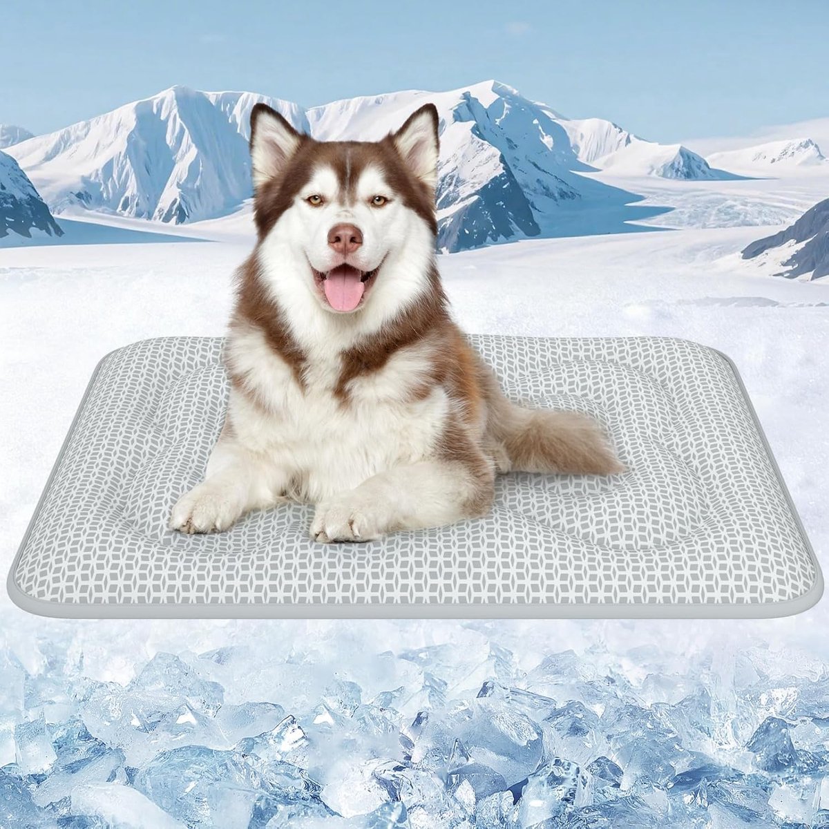 Koelmat voor honden, 90 x 70 cm, 3 cm extra dik en gewrichtsvriendelijk, kleurverandering, zelfkoelend met Arc-Chill & PCM Pro, waterdicht, draagbaar, ideaal voor zomer en reizen, steengrijs