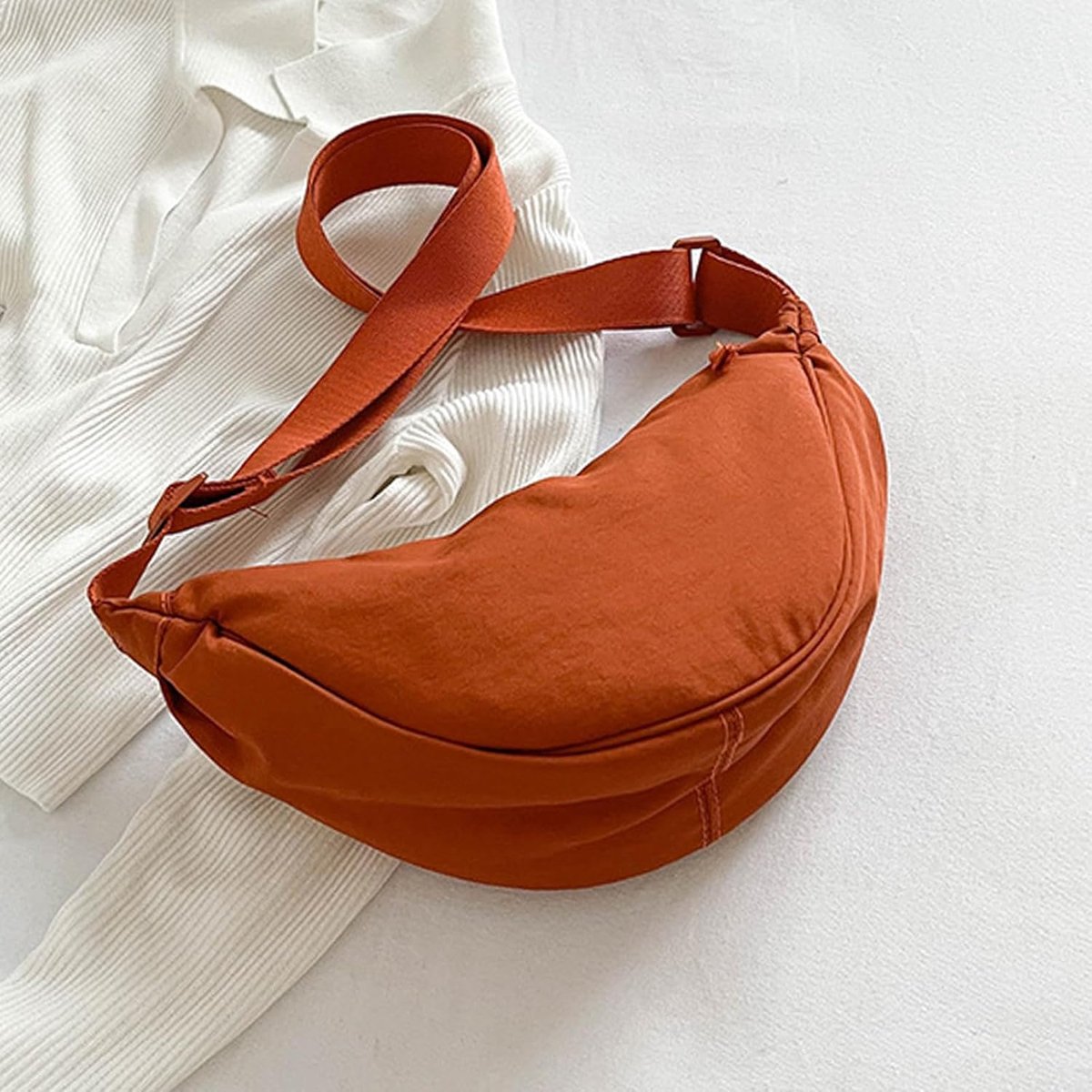 maan tas voor dames, nylon, crossbody moontas, hobo halve maan, schoudertas, dumpling schoudertas met verstelbare riem, voor dames en meisjes