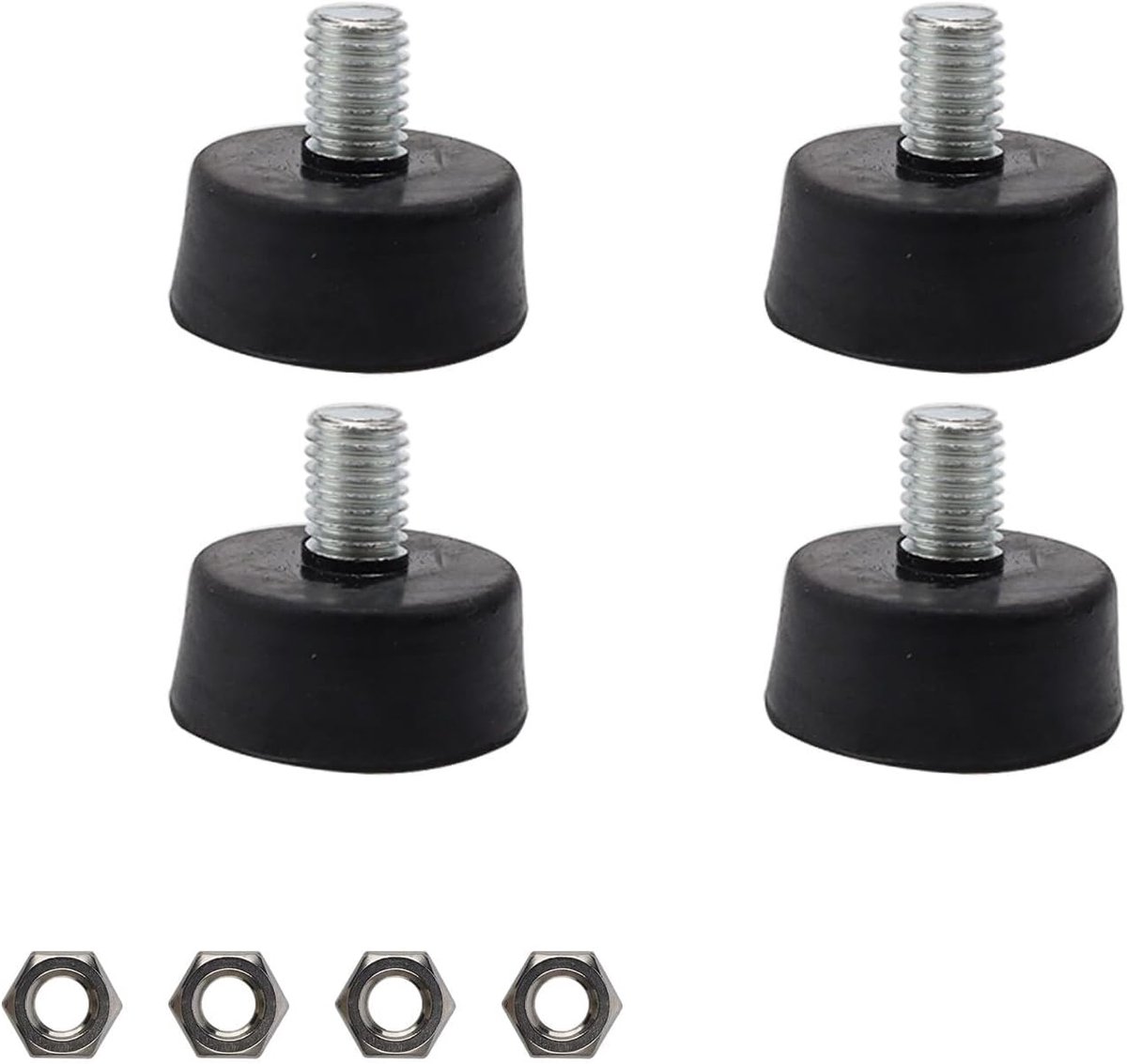 rubberen voet M10, 4 stuks buffers, schroefvoeten, M10 x 35 mm, rubberen kussens