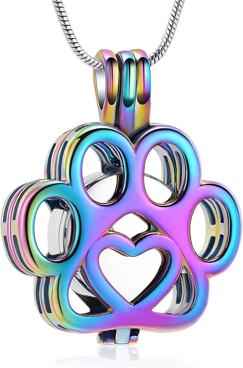 crematie sieraden voor as voor hond/kattenpoot roestvrij staal gedenker urn halsketting binnen mini val crematie sieraden vrouwen mannen