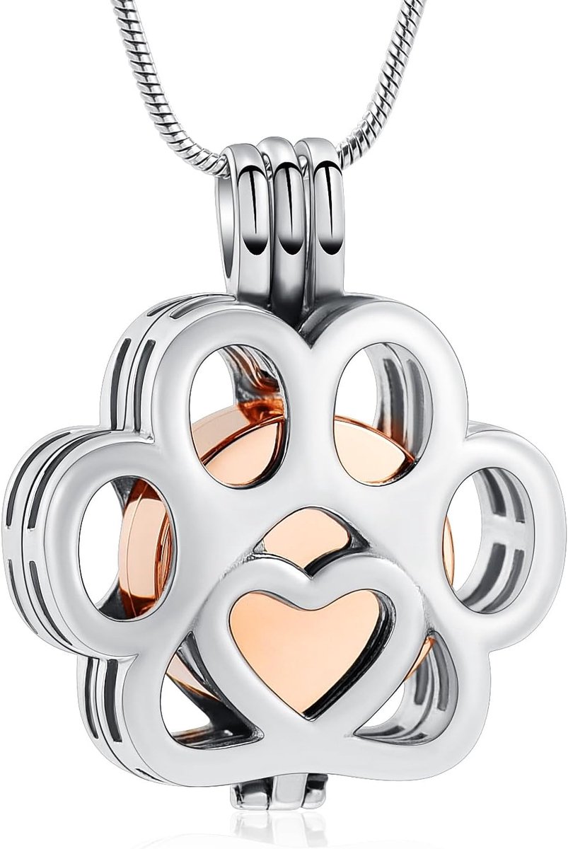 crematie sieraden voor as voor hond/kattenpoot roestvrij staal gedenker urn halsketting binnen mini val crematie sieraden vrouwen mannen