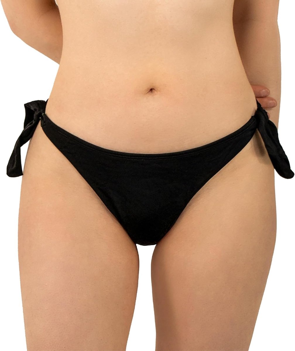 Tanga bikinibroekje met strik zwart | Dames tanga bikini | Bikini bottom | Brazilian style bikini | Zwarte bikinibroek | Bikini string | Dames bikinionderstuk | OEKO-TEX gecertific