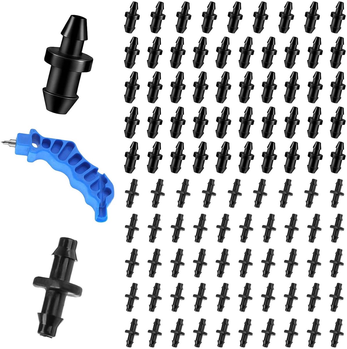 100 stuks druppelirrigatiegatstoppers, 1/4 inch druppelirrigatiestop, eindsluitingen voor irrigatiebuizen voor tuingazon, buisaccessoires