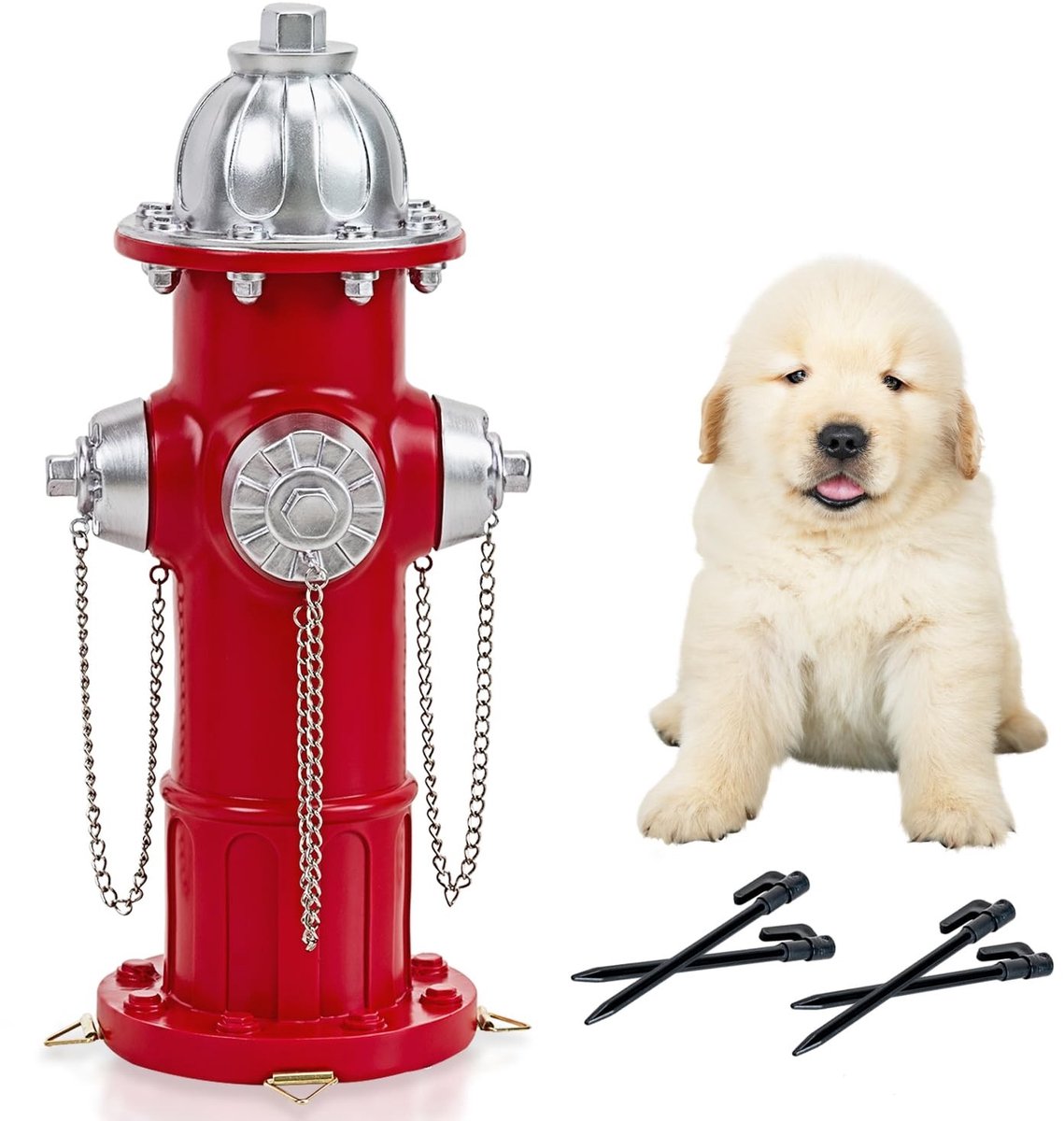 Omgoods - Puppy Plaspost in de Vorm van een Brandkraan voor Buiten