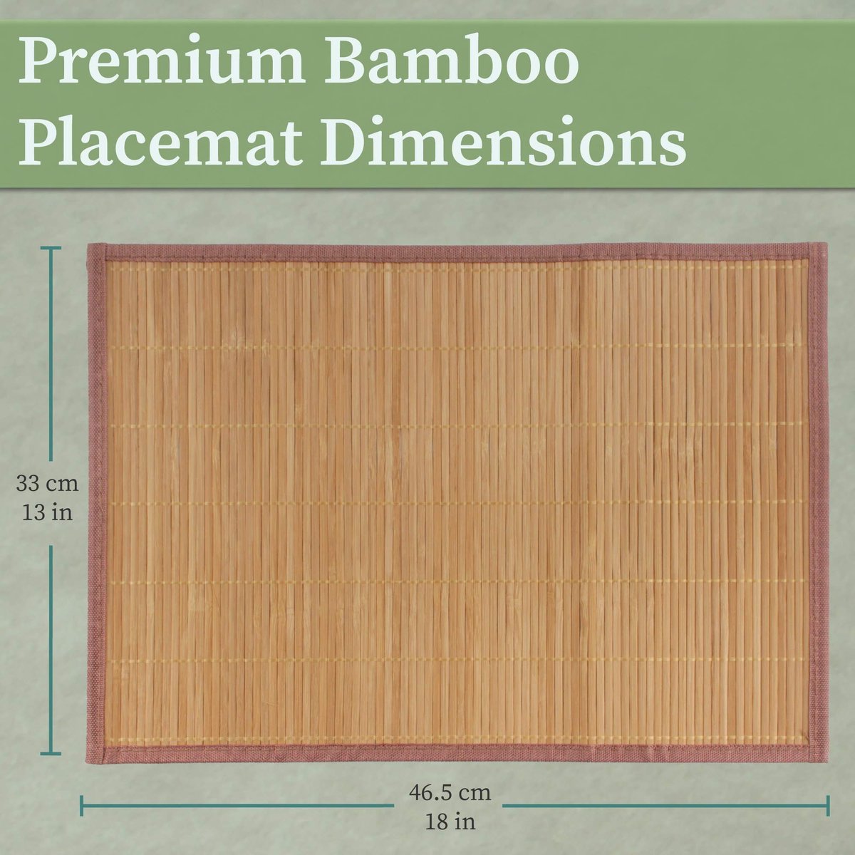 Omgoods - Bamboe Lamellen Placemat met Stoffen Rand - Set van 6