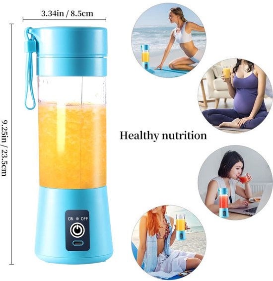 Omgoods - Draagbare Elektrische Blender met USB Oplaadbare Batterij 380 ml — afbeelding 5