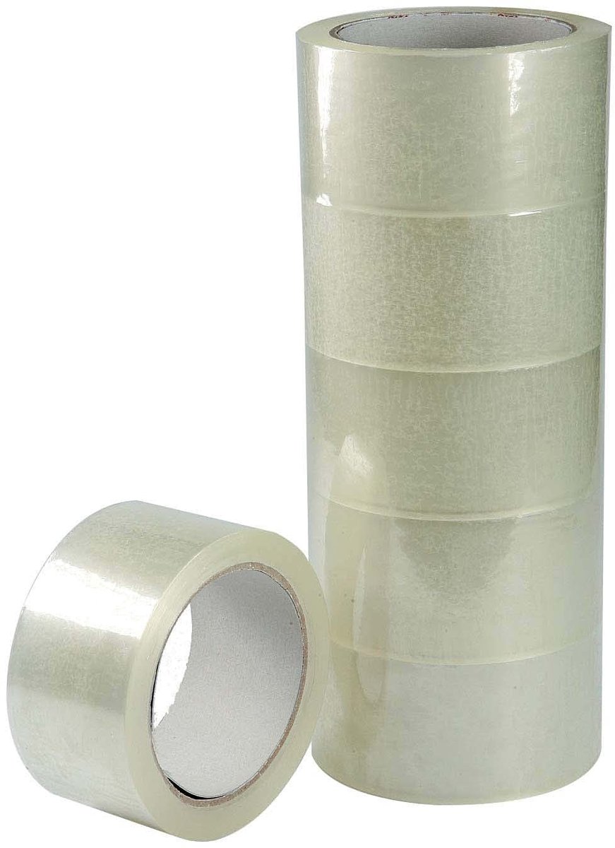 Omgoods - Transparante Plakband Set van 6, 50 x 66 m