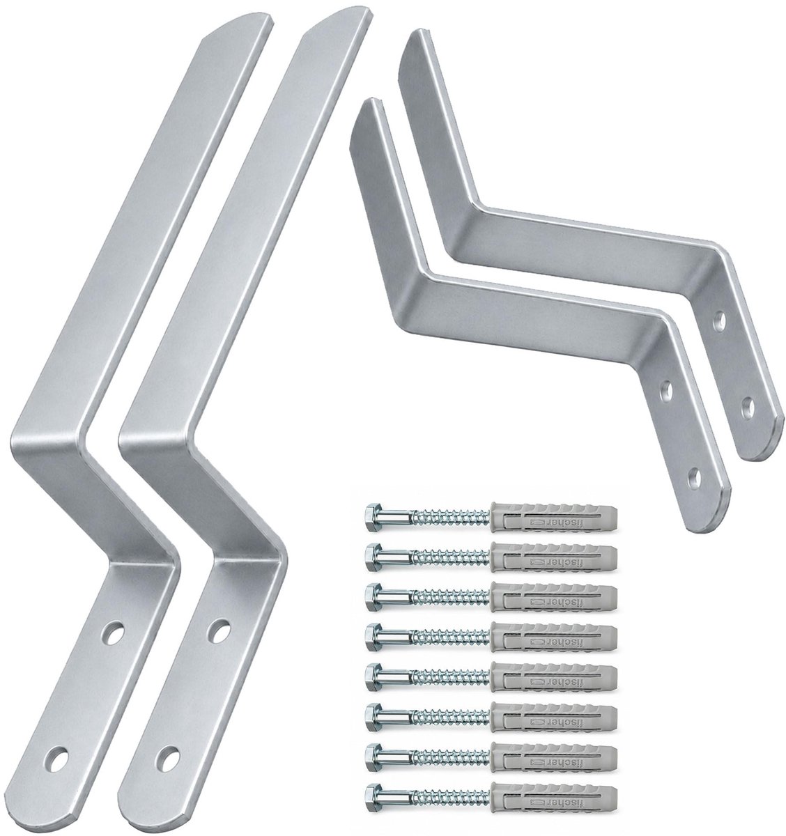 Omgoods - Wandbeugel Set voor Bierbank Set met Bevestigingsmaterialen